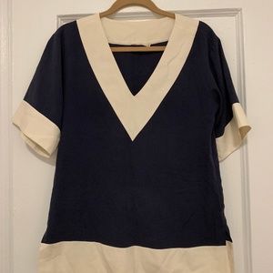 Two-toned, 100% silk Tory Burch Blouse